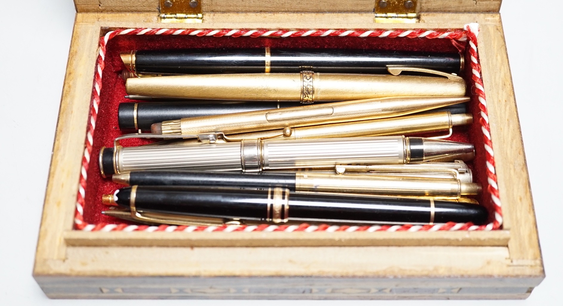 A selection of fifteen various pens and pencils, to include Montblanc and Dunhill